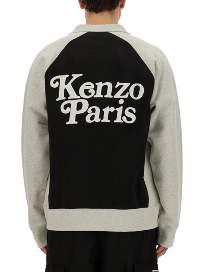 Shop Kenzo Sweatshirt Cardigan In Multicolor