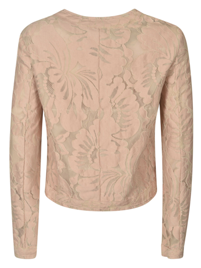 Shop N°21 Floral Cropped Jacket In Powder Pink