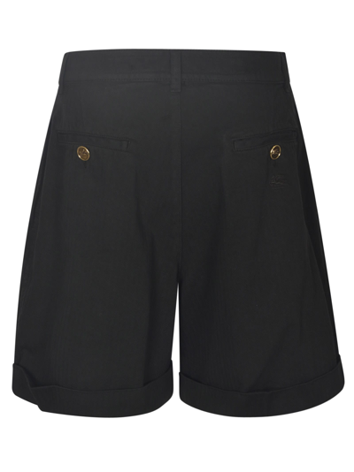 Shop Etro Buttoned High Waist Shorts In Black