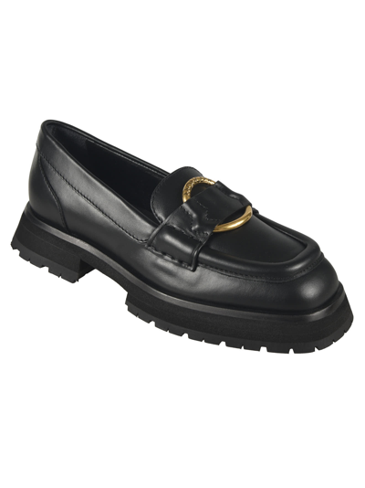 Shop Moncler Bell Loafers In Black