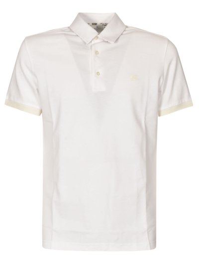 Shop Etro Logo Embroidered Regular Polo Shirt In White