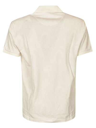 Shop Etro Paisley Print Regular Polo Shirt In White