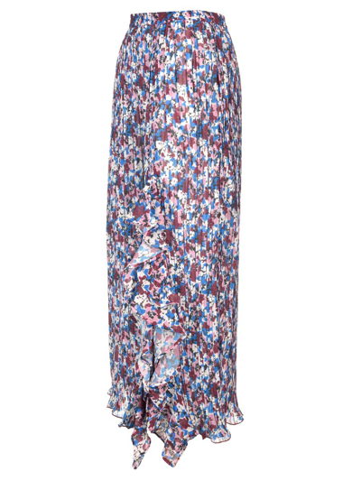 Shop Ganni Printed Georgette Midi Skirt In Multicolour