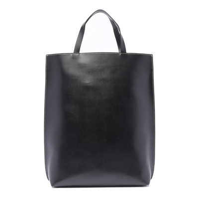 Shop Ganni Banner Medium Tote In Black