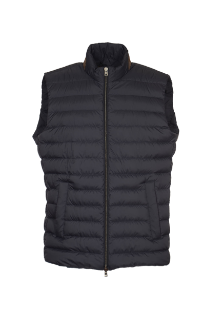 Shop Herno Zip Padded Gilet In New Blue