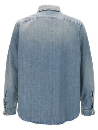 Shop Saint Laurent Denim Shirt In Light Blue