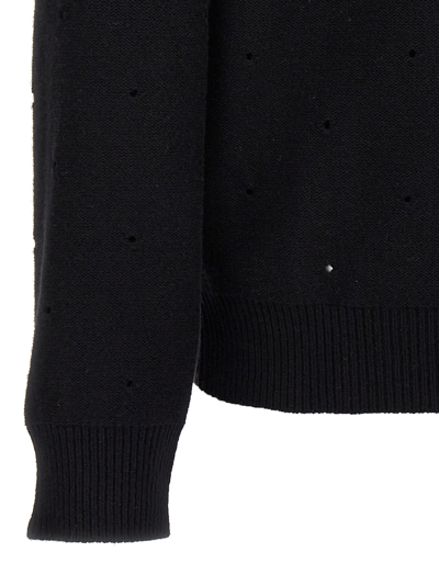 Shop Saint Laurent Openwork Sweater In Black