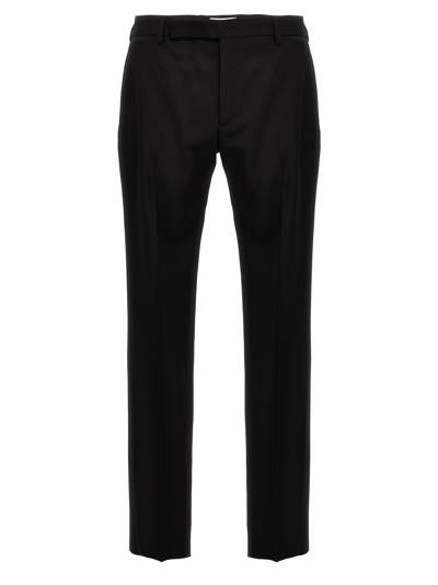 Saint Laurent Wool Straight-leg Pants In Black