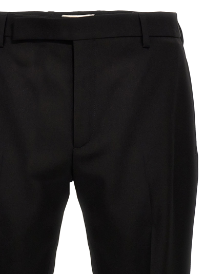 Saint Laurent Wool Straight-leg Pants In Black