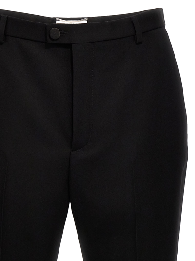 Saint Laurent Wool Straight-leg Pants In Black