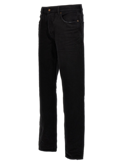 Shop Saint Laurent Straight Fit Jeans In Black