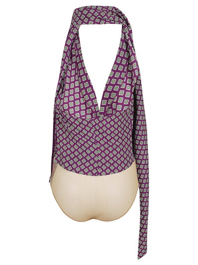 Shop Ralph Lauren Jarvis-sleeveless-blouse In Purple Multi