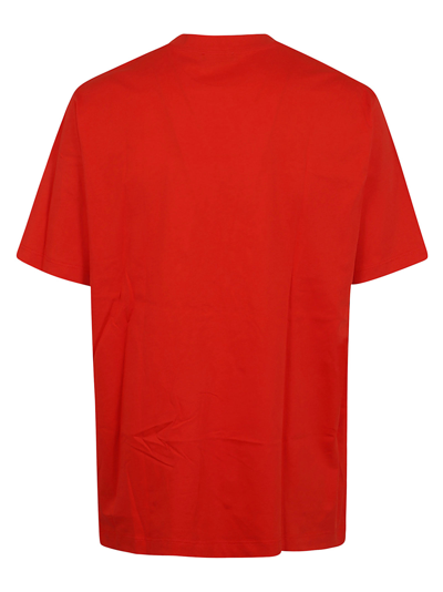 Shop Balmain Stitch Collar T-shirt - Straight Fit In Mef Rouge Blanc