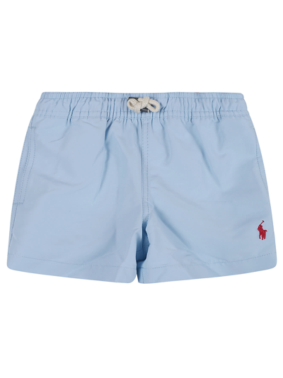 Shop Ralph Lauren Travlr Short-swimwear-trunk In Blue Hyacinth