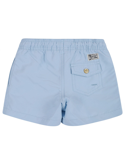 Shop Ralph Lauren Travlr Short-swimwear-trunk In Blue Hyacinth