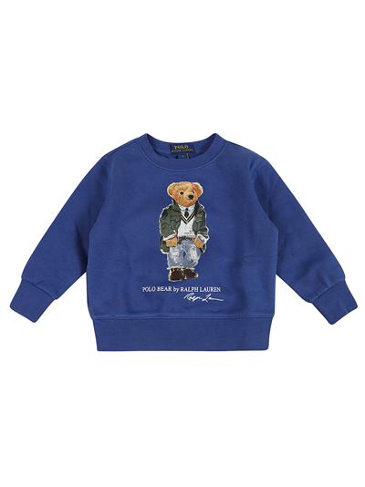 Shop Ralph Lauren Lscnm4-knit Shirts-sweatshirt In Paris Bear Beach Royal