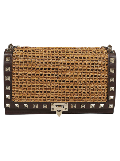 Shop Valentino Pouch Rockstud In T Tabacco Cacao