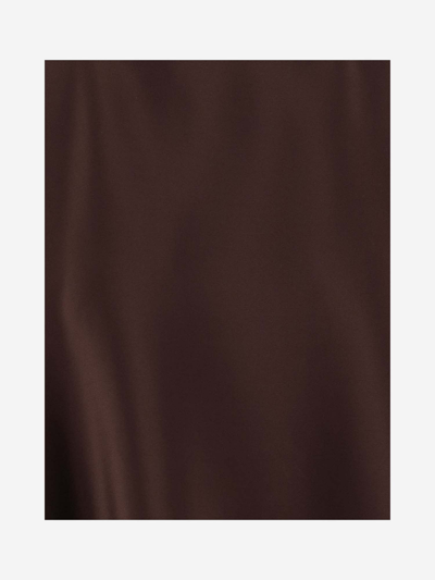 Shop Stephan Janson Asymmetrical Silk Top In Brown