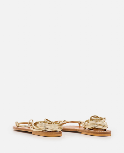 Shop Kjacques Bikini Leather Sandals In Golden