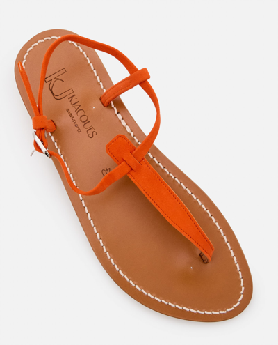 Shop Kjacques Picon Leather Sandals In Orange