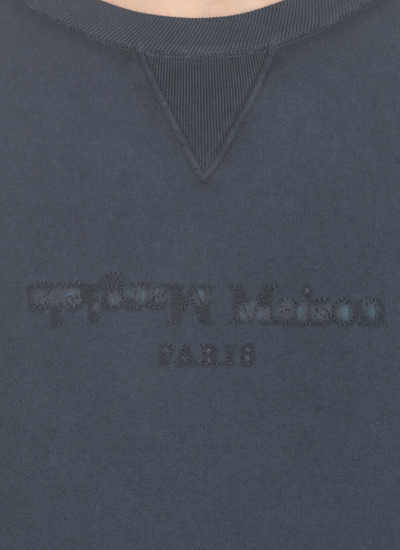 Shop Maison Margiela Sweatshirt With Inverse Logo In Blue
