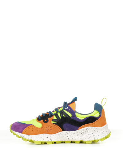 Shop Flower Mountain Multicolored Yamano Sneakers In Ocra Violet