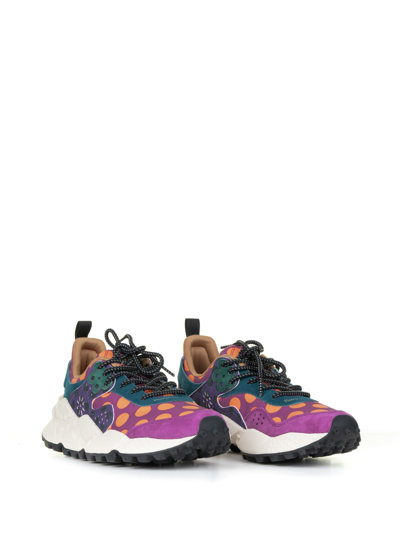 Shop Flower Mountain Kotetsu Polka Dot Sneakers With Strap In Pois Granata Violet