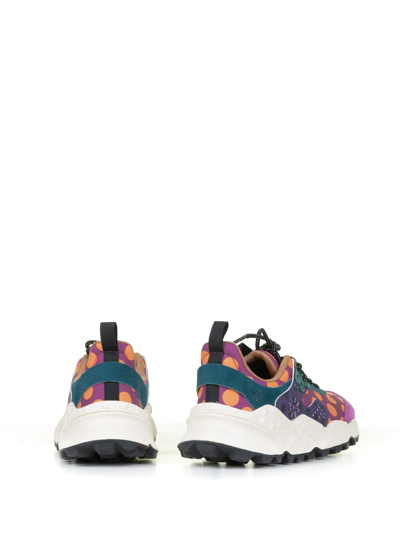 Shop Flower Mountain Kotetsu Polka Dot Sneakers With Strap In Pois Granata Violet