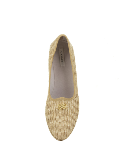 Shop Casadei Friulana Capalbio In Woven Fabric In Platino Toffee