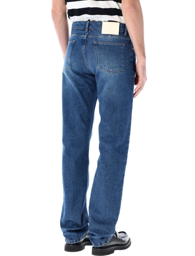 Shop Ami Alexandre Mattiussi Straight Fit Jeans In Used Blue