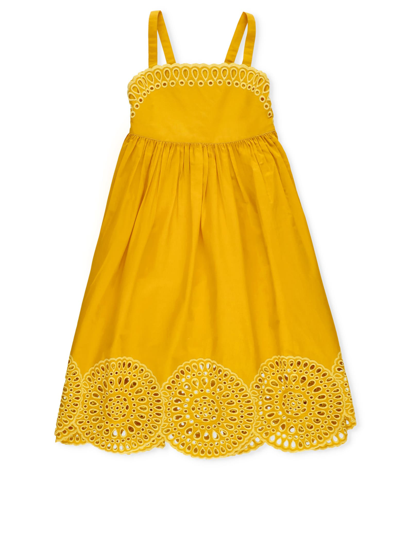 Shop Stella Mccartney Dress With Sangallo Lace In Yellow