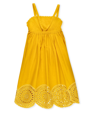 Shop Stella Mccartney Dress With Sangallo Lace In Yellow