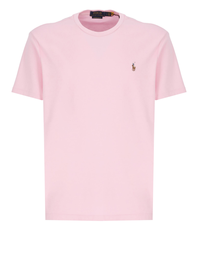Shop Ralph Lauren Custom Slim Fit T-shirt In Pink