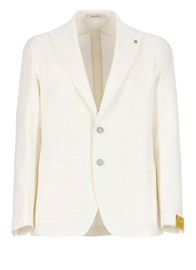 Shop Tagliatore Linen And Cotton Jacket In Ivory