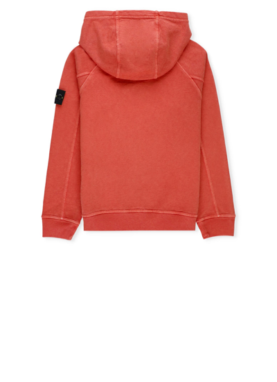 Shop Stone Island Cotton Hoodie In Red