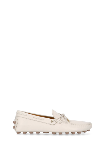 Shop Tod's Leather Loafer In Ivory