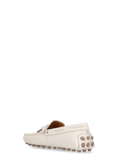 Shop Tod's Leather Loafer In Ivory