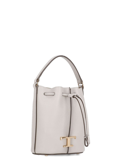 Shop Tod's Timeless Bucket Bag In Grey