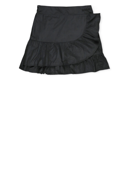 Shop Msgm Skirt With Drapes In Black