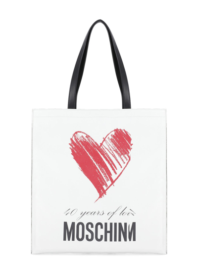 Shop Moschino 40 Years Of Love Bag In White
