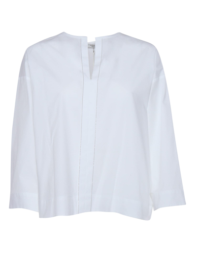 Shop Peserico White Shirt In Multicolor