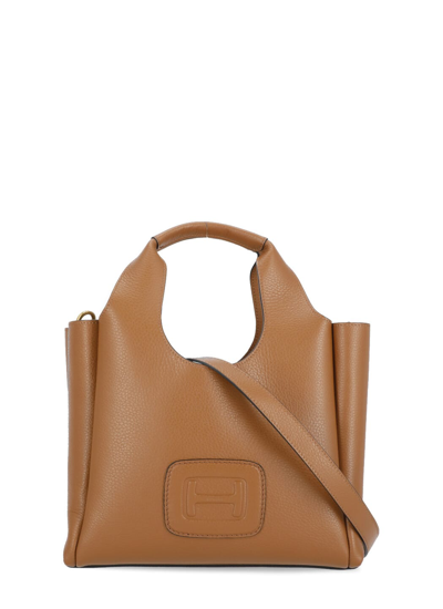 Shop Hogan H Shoulder Bag In Brown