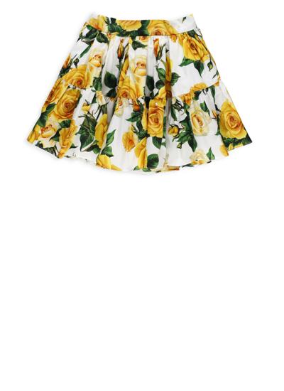 Shop Dolce & Gabbana Flowering Skirt In White