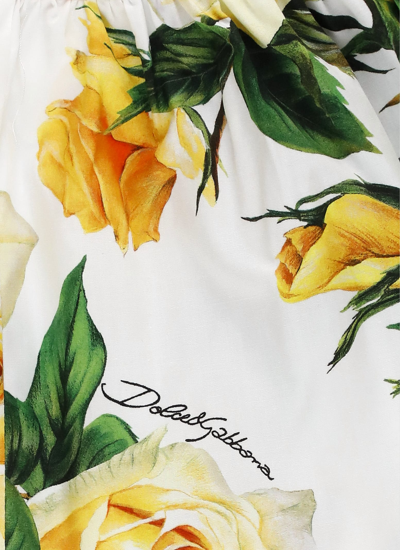 Shop Dolce & Gabbana Flowering Skirt In White