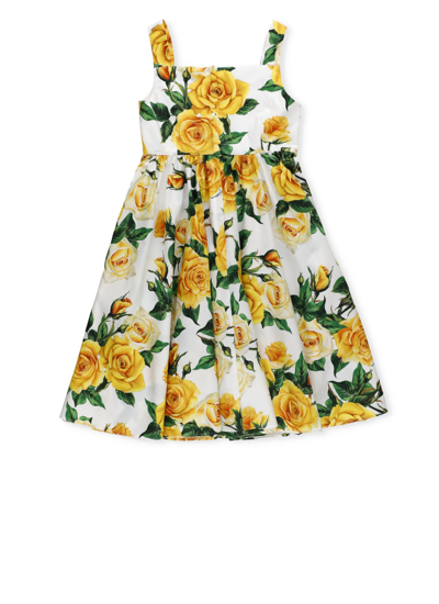 Shop Dolce & Gabbana Flowering Dress In White