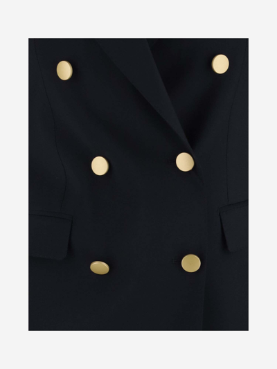 Shop Tagliatore Double-breasted Wool Jacket In Blue