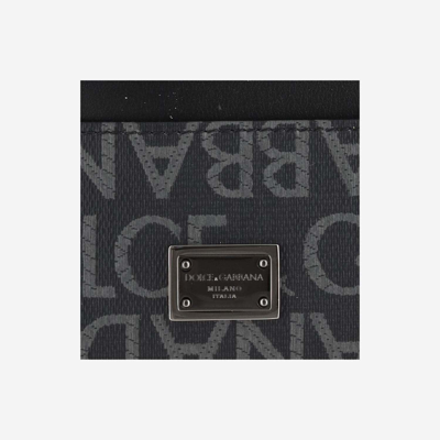 Shop Dolce & Gabbana Coated Jacquard Card Holder In Black