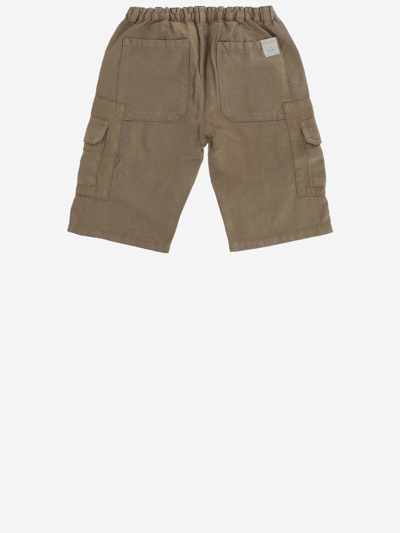 Shop Bonpoint Lyocell Blend Shorts In Brown