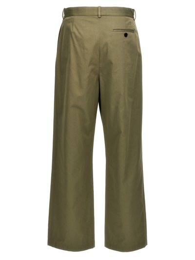 Shop Loewe Central Pleated Trousers In Green