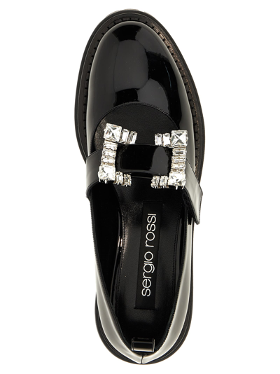 Sergio Rossi Loafers Featuring Chunky Sole And Embellished Buckle In Black